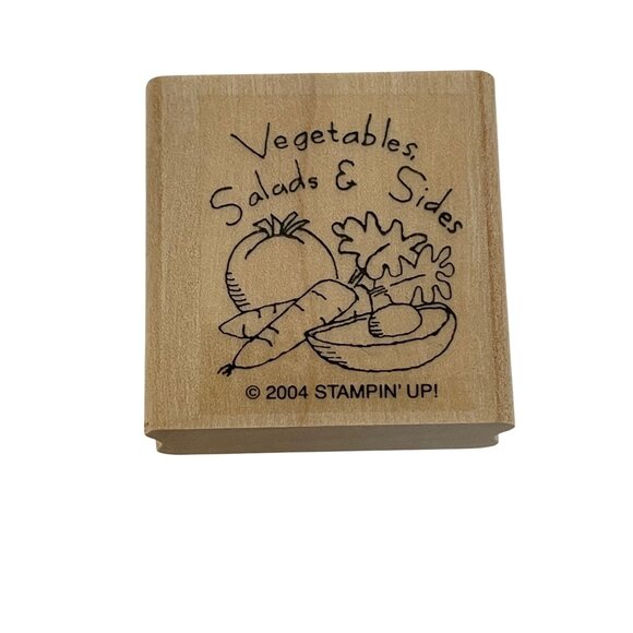 Stampin Up! 2004 Whats For Dinner Recipe Rubber Stamp Set Veggies Cake Cooking P - Picture 7 of 13